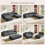 Vesgantti 119" Oversized U-Shaped Modular Sectional Sofa, Corduroy Cloud Couch - Image 2
