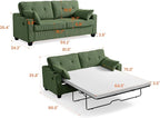 Queen Size Pull Out Sleeper Sofa Bed, 2-in-1 Convertible Corduroy Pull Out - Image 2