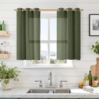Sheer Linen Curtains 40 inch Long by LAMIT