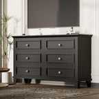 IDEALHOUSE 6 Drawer Dresser, Wooden Storage Chest of Drawers by IDEALHOUSE