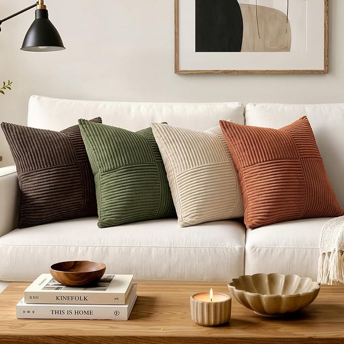 MIULEE Olive Green Decorative Euro Sham Pillow Covers 24x24 Inch - Image 4