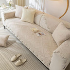 Cotton Quilted Dog Couch Cover for Sofa Farmhouse Rustic Embroidery Sectional - Image 4