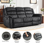 EBELLO 2 Pieces Reclining Couch Furniture Set, Soft Fabric Manual Recliner Sofa - Image 3