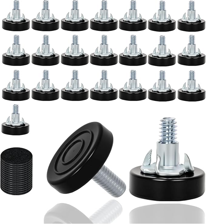 24 PCS M6 Thread Furniture Feet Levelers, Furniture Leveling Feet by Eunenete
