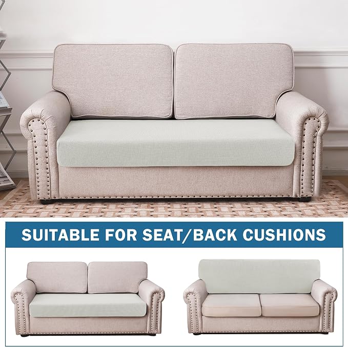 Water Repellent Couch Cushion Cover Loveseat Cover, Stretch Sectional Sofa Seat - Image 2