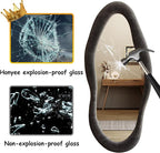 Honyee 55" x 24" Wavy Mirror, Flannel Wrapped Wooden Frame, Irregular Hanging - Image 6
