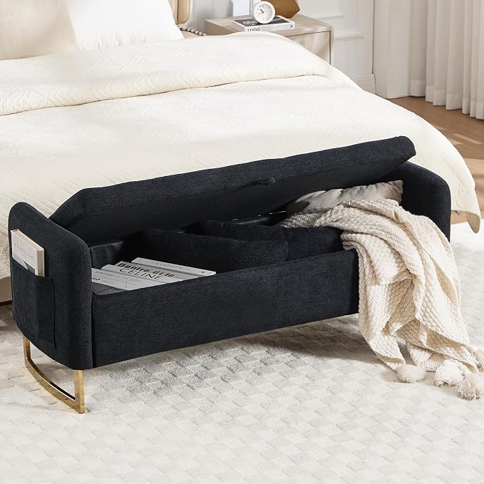 48" End of Bed Bench, Modern Storage Benches - Image 8