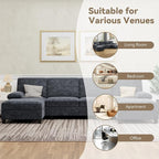 U-Shaped Sectional Sofa with Double Chaise, Linen Fabric 4-Seat Modern Couch - Image 5