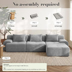 GRUSIGN 108'' Modular Sectional Boneless Couch, Tufted Cloud Sectional Couches - Image 4
