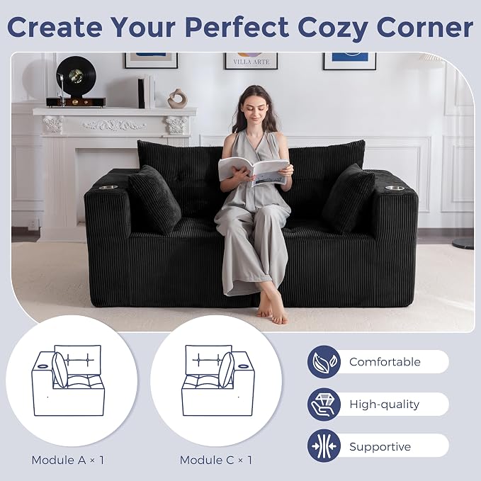 MAXYOYO Modular Sectional Sofa Couch, Loveseat Boneless Cloud Couch - Image 6