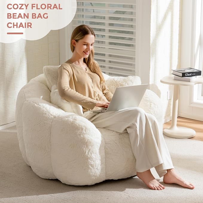MAXYOYO Bean Bag Chair, Floral Shaped Bean Bag Sofa - Image 8