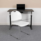Flash Furniture HERCULES Series 880 lb. Capacity White Ultra-Compact Stack Chair - Image 2