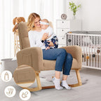 HCHAIRH Rocking Chair Nursery, Sherpa Nursing Rocking Chairs, Upholstered - Image 4