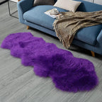 duduta Purple Faux Sheepskin Runner Rugs 2x6 ft, Fluffy Fur Couch Covers | Shag - Image 6