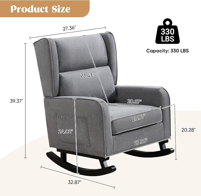 HCHAIRH Nursery Rocking Chairs, Rocking Chair Nursery - Image 2