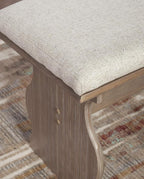 Linon Lucy Natural Wood and Linen Upholstered Corner Nook Kitchen Dining Set - Image 19