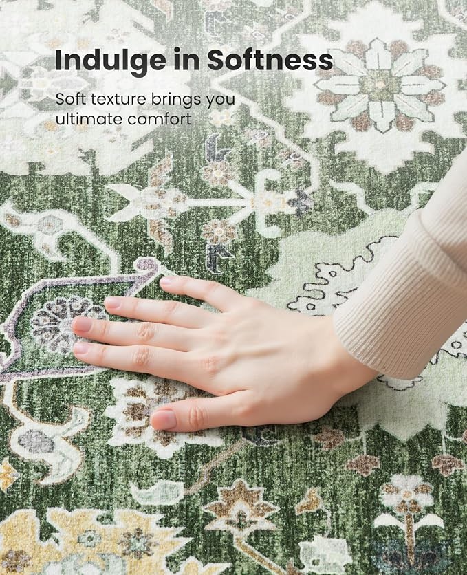AMADA HOMEFURNISHING 2x3 Washable Entry Rug, Vintage Distress Print Pattern - Image 8