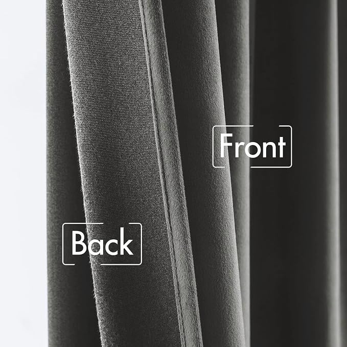 MIULEE Velvet Curtains 52x84 inches 2 Panels Gray Blackout Curtains | Luxury - Image 6