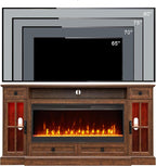 OKD Fireplace TV Stand for 80 Inch TV, Farmhouse Entertainment Center - Image 6