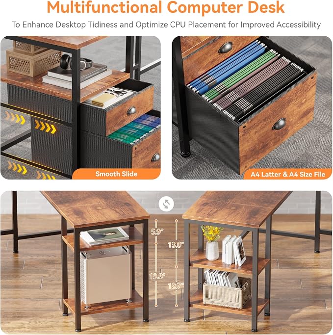 Furologee L Shaped Computer Desk - Image 7