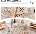 5-Piece Round Dining Table Set, Small 35.5" Kitchen Table Chairs Set of 4 Space - Image 7