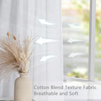 MYSKY HOME White Curtains for Living Room 1 Panel, Semi Sheer Curtains & Drapes - Image 5