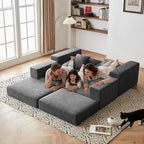 Modular Sectional Loveaeat Cloud Sofa, Boneless Couch - Image 5