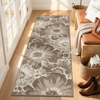 Findosom Hallway Runner Rug 2x6, Non Slip High-Low Textured Floral Washable by Findosom