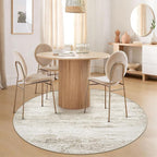 Washable Round Rug 4ft for Bedroom: Circle Neutral Soft Rug Abstract Non Slip - Image 4