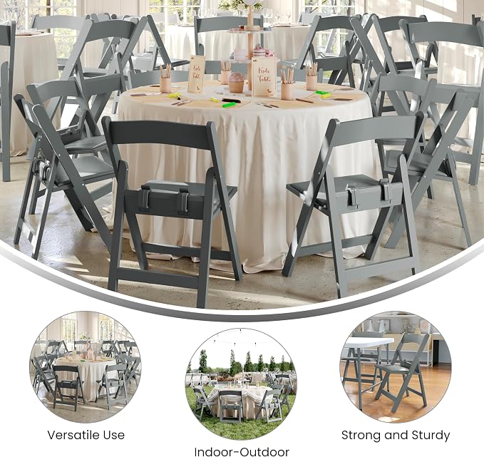 Flash Furniture Hercules Set of 10 Kids Gray Resin Folding Chair - Image 6