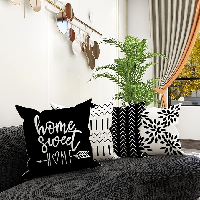 YCOLL Pillow Covers 18x18 Set of 4, Modern Sofa Throw Pillow Cover, Decorative - Image 3