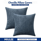 MIULEE Decorative Couch Throw Pillow Covers 16x16 Inch Navy Blue 2 Pack | - Image 7