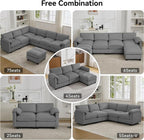 87.5'' L Shaped Modular Sectional Sofa, 3 Seater Cloud Couch - Image 7