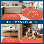 OLANLY Dog Door Mat for Muddy Paws 36x24, Paw Print Design Chenille Mud Mat | - Image 8