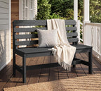 SERWALL Outdoor Bench, All Weather HDPE Outdoor Benches, 2-Person Armless Porch - Image 2