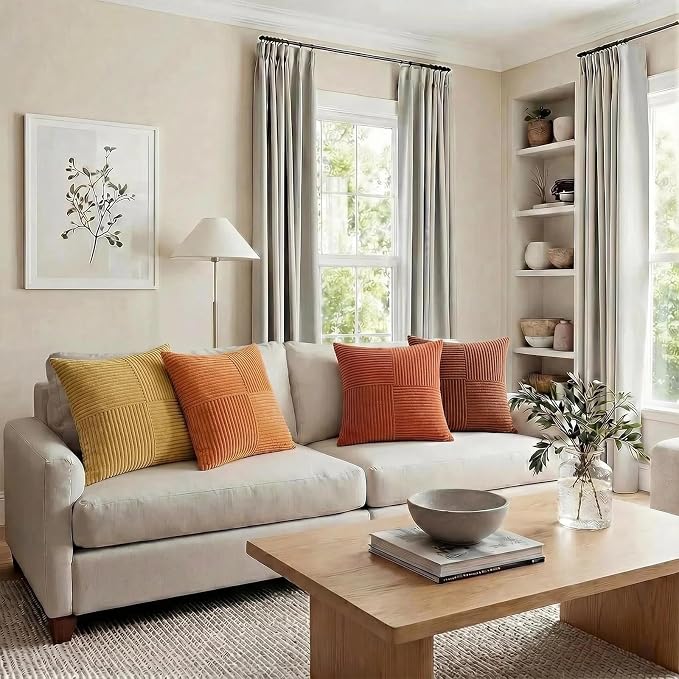 Fancy Homi Set of 4 Boho Fall Decorative Throw Pillow Covers 16x16 Inch - Image 7