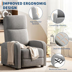 GarveeHome Linen Fabric Manual Recliner Chair, - Image 5