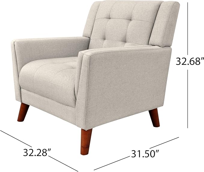 Christopher Knight Home Evelyn Mid Century Modern Fabric Arm Chair - Image 3