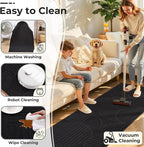 Findosom Washable Runner Rug 2x6, Geometric High-Low Textured Non Slip Hallway - Image 4