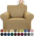 Stretch Chair Sofa Slipcover, Single Couch Cover, Tan | 1-Piece Washable Sofa by KEKUOU