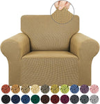 Stretch Chair Sofa Slipcover, Single Couch Cover, Tan | 1-Piece Washable Sofa by KEKUOU
