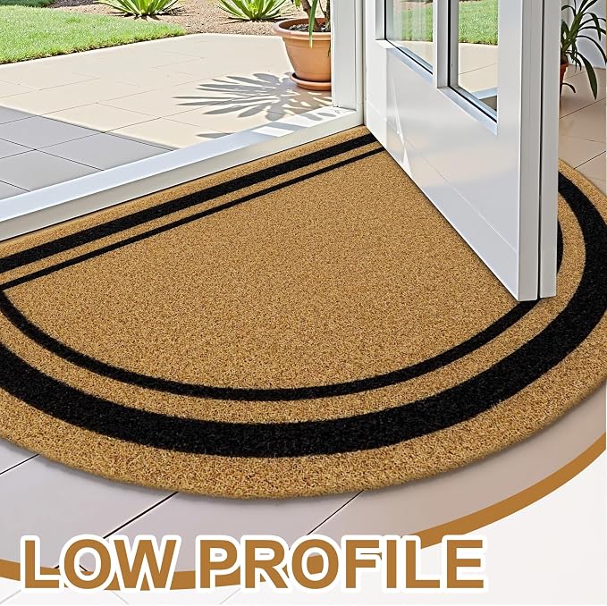 OLANLY Half Circle Front Door Mat, Low Profile Doormat, Stain and Fade Resistant - Image 3