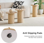 Round Nesting Coffee Table Set of 3 Mid Century Modern Wood Round Coffee Tables - Image 6