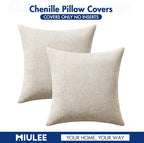 MIULEE Decorative Couch Throw Pillow Covers 22x22 Inch Neutral Beige 2 Pack | - Image 7