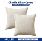 MIULEE Decorative Lumbar Throw Pillow Covers 12x20 in Neutral Beige 2 Pack | - Image 7