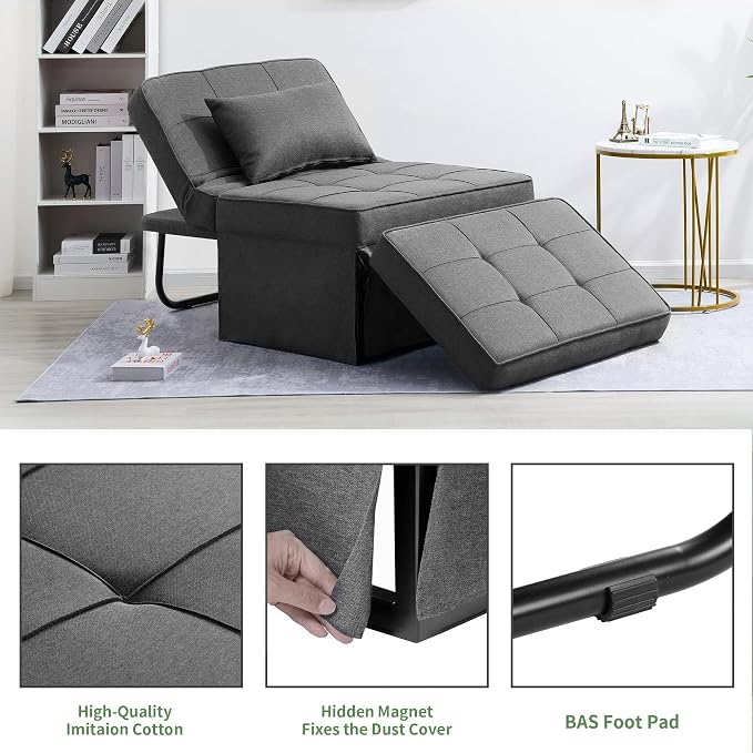 BIGSYY Sofa Bed, Dark Grey - Image 4