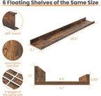 upsimples Floating Shelves for Wall, 35.5 Inch Shelves for Decor Storage Set of - Image 3