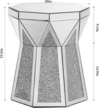 Drum End Table with Mirror Crystal, Modern Design Luxury Furniture, 20 inch - Image 2
