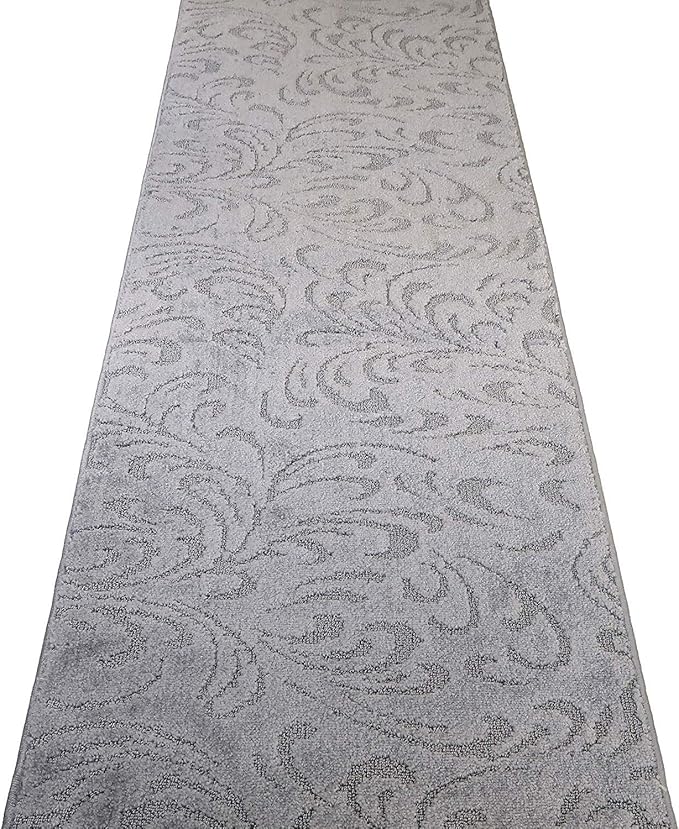 Custom Length Hallway Runner Rug, Slip Resistant, Floral Grey, 26 Inch X 27 feet - Image 6