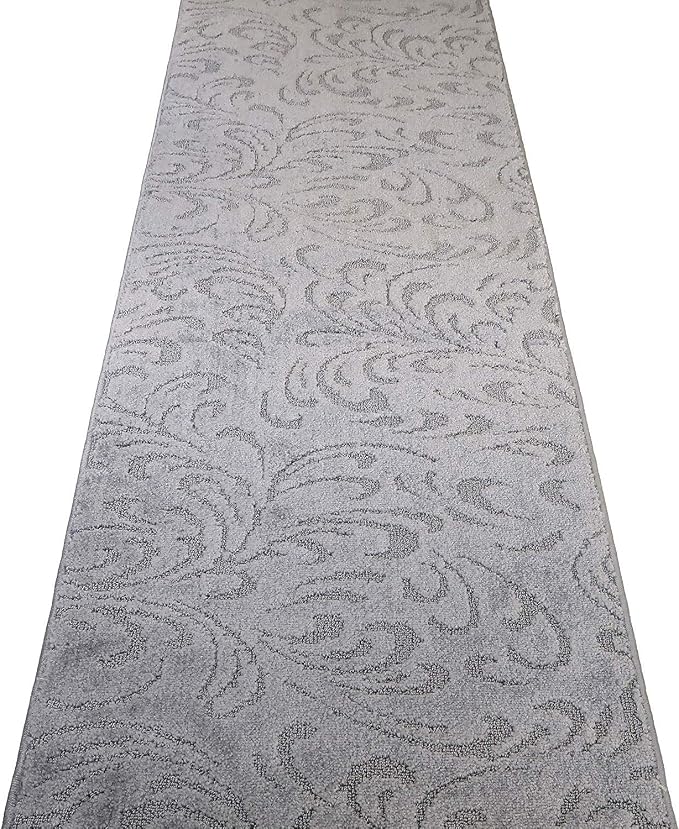 Custom Length Hallway Runner Rug, Slip Resistant, Floral Grey, 26 Inch X 9 feet - Image 6